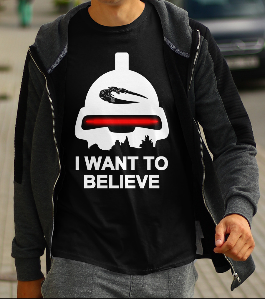 I Want To Believe Cylon Raider Battlestar Galactica T-Shirt