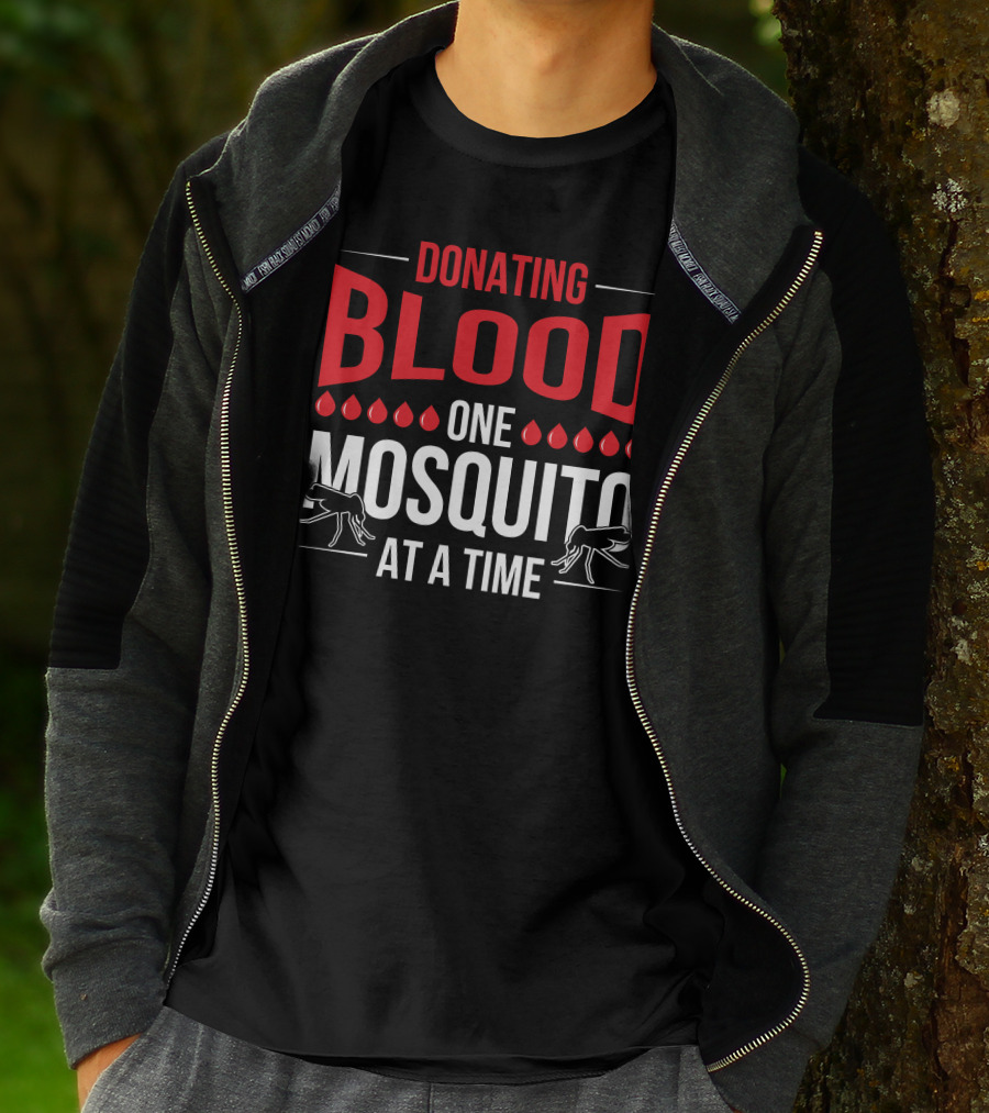 Donating Blood One Mosquito At A Time Camping Mosquitoes T-Shirt