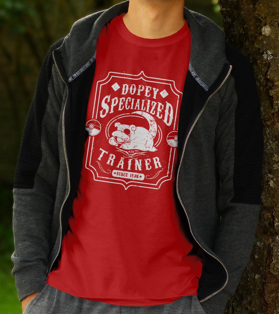 Dopey Specialized Trainer Slowpoke Since 1996 Pokéball Red Badge T-Shirt