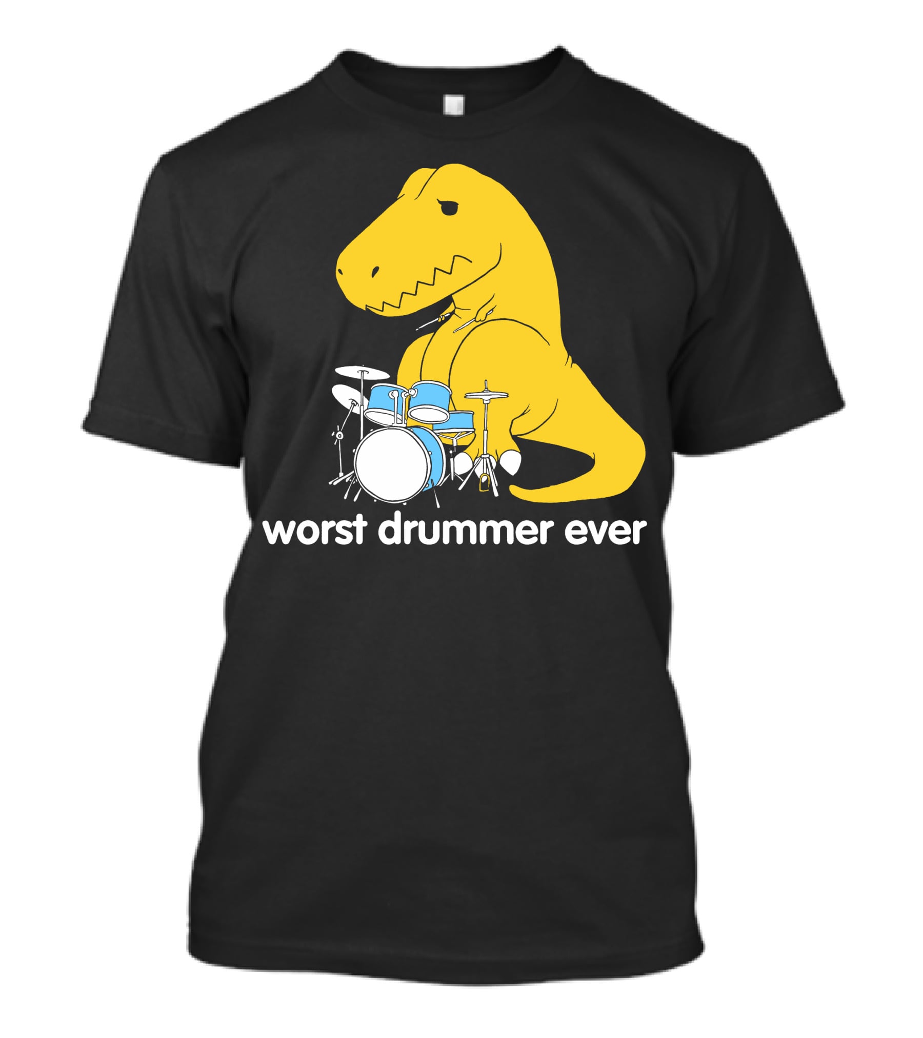 Worst Drummer Ever T-Rex With Drum Set T-Shirt