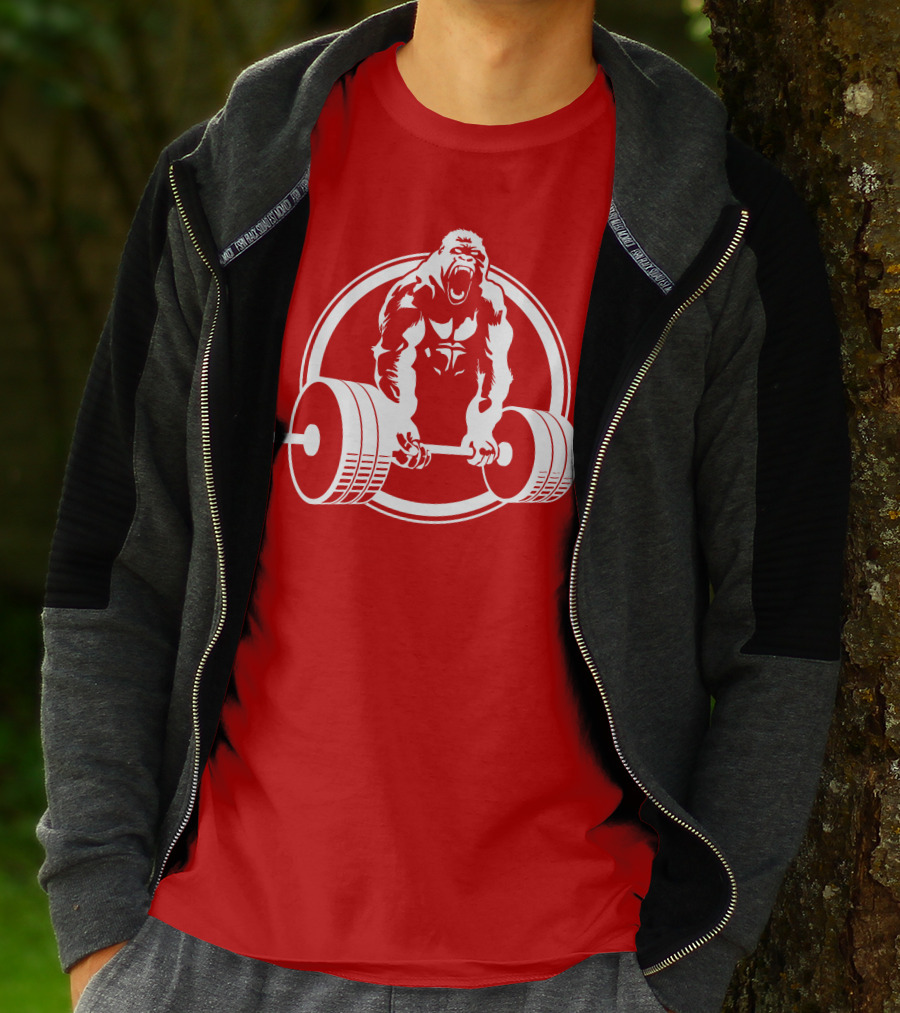Gorilla Lifting Power Barbell Strength T-Shirt