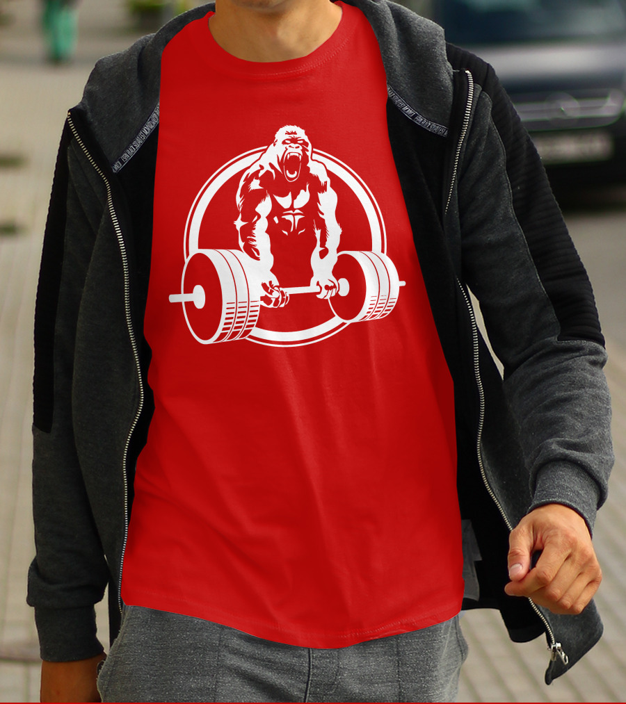 Gorilla Lifting Power Barbell Strength T-Shirt
