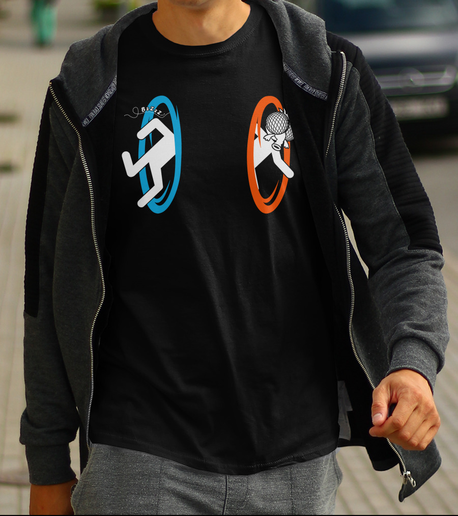 Fly Trouble Bzzz Portal Fly Head Collision T-Shirt