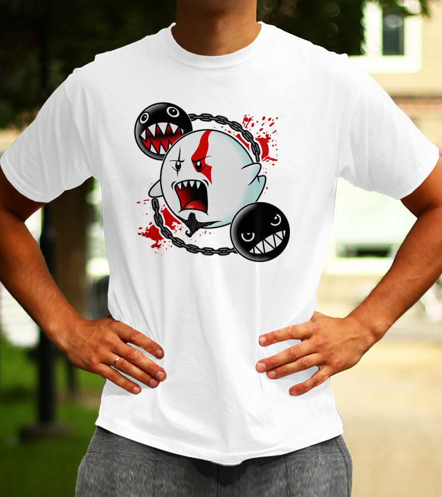 GHOST OF SPARTA BOO MEETS CHAIN CHOMP SPLATTER T-Shirt