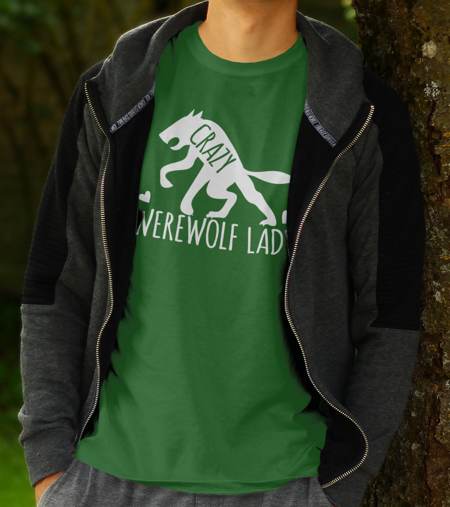 Crazy Werewolf Lady Hearts T-Shirt