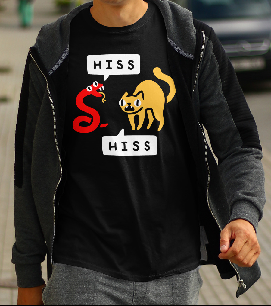 Hissy Fit Hiss Snake And Cat Conversation T-Shirt