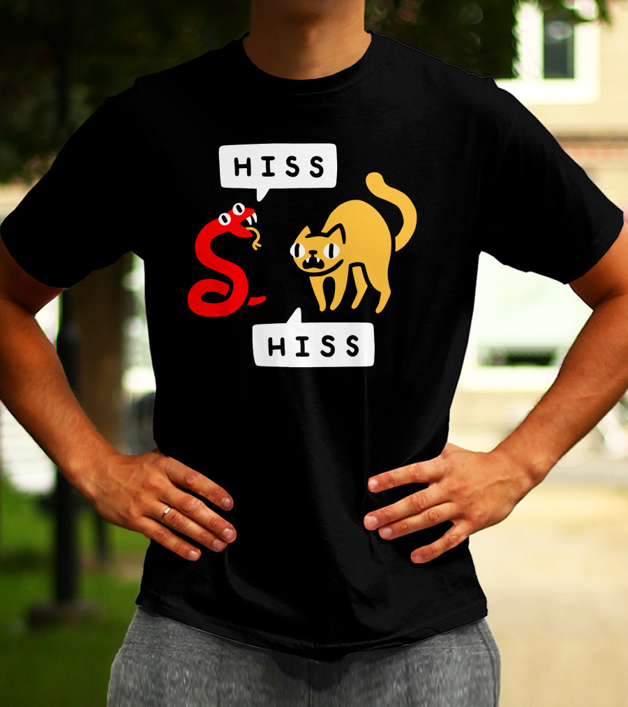 Hissy Fit Hiss Snake And Cat Conversation T-Shirt