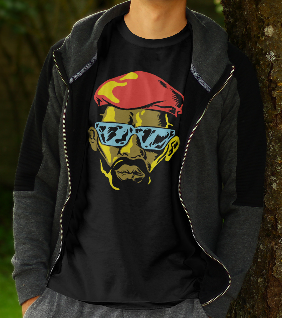 Gangsta Cool Shades Red Beret Face T-Shirt
