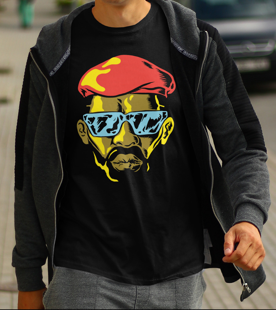 Gangsta Cool Shades Red Beret Face T-Shirt