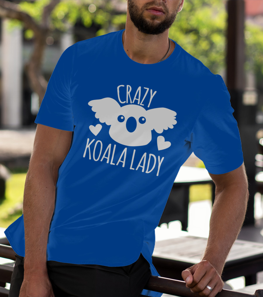 Crazy Koala Lady Cute Heart Accents T-Shirt