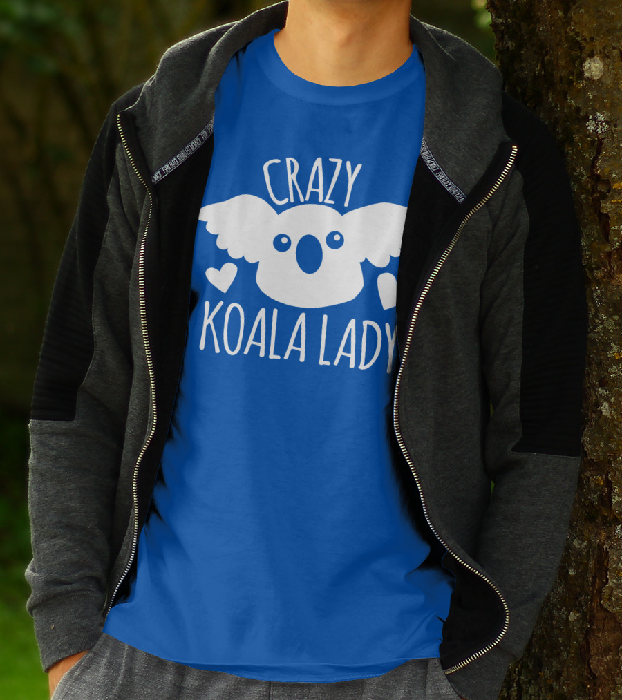 Crazy Koala Lady Cute Heart Accents T-Shirt