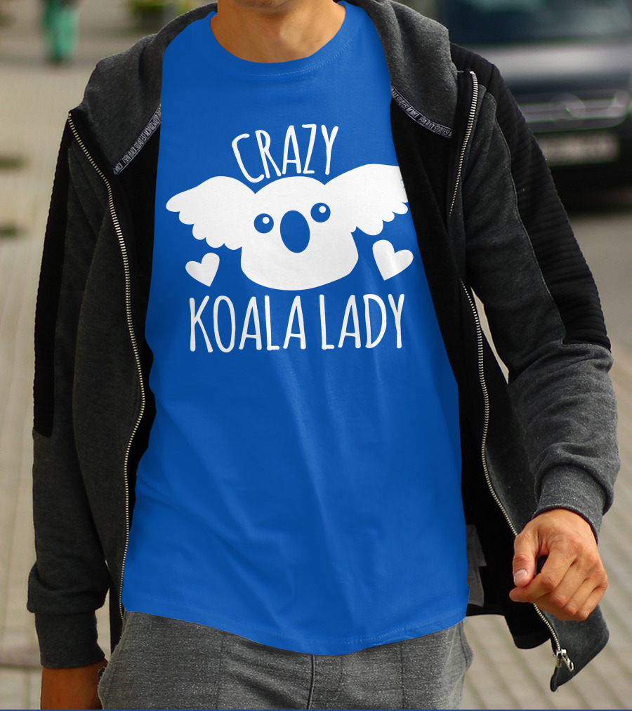 Crazy Koala Lady Cute Heart Accents T-Shirt