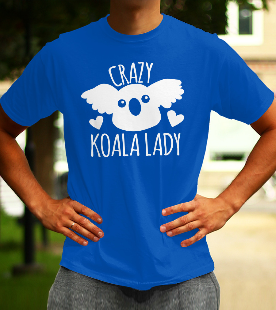 Crazy Koala Lady Cute Heart Accents T-Shirt