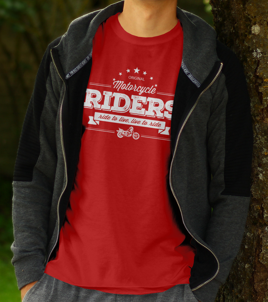 Original Motorcycle Riders Ride To Live, Live To Ride T-Shirt