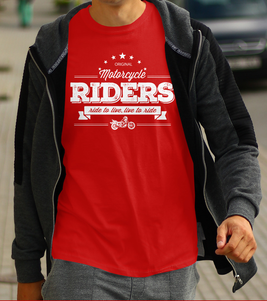 Original Motorcycle Riders Ride To Live, Live To Ride T-Shirt