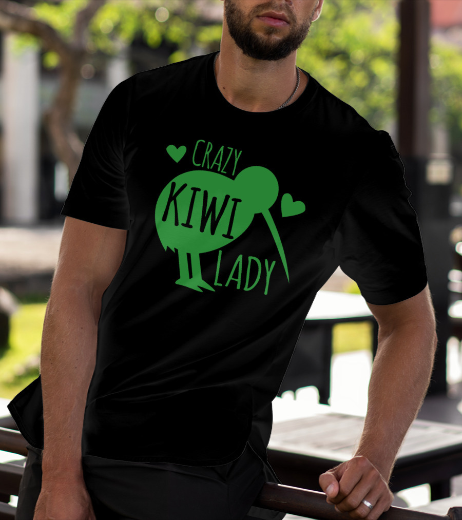 CRAZY KIWI LADY Kiwi Bird Hearts T-Shirt