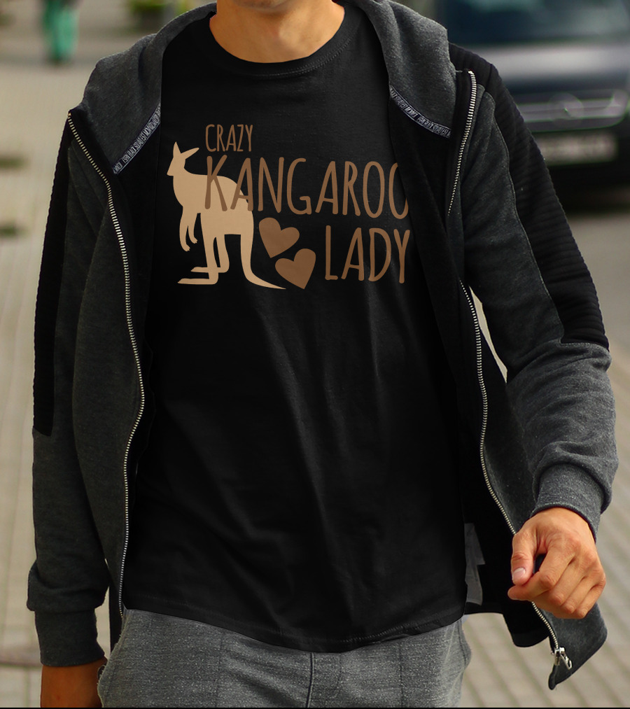 CRAZY KANGAROO LADY Kangaroo Hearts T-Shirt