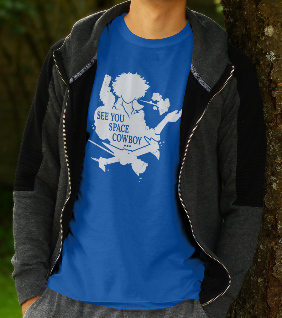 SEE YOU SPACE COWBOY Spike Silhouette Smoking Scene T-Shirt