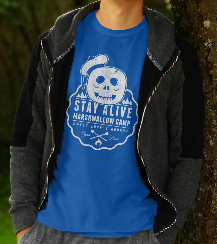 STAY ALIVE MARSHMALLOW CAMP SWEET LOVELY HORROR GOOD TIMES T-Shirt