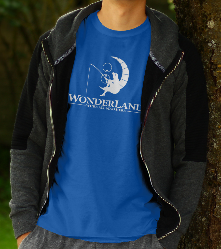 Wonderland We're All Mad Here Moon Fishing T-Shirt