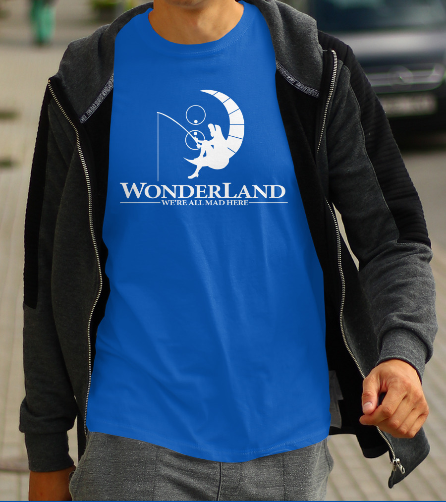 Wonderland We're All Mad Here Moon Fishing T-Shirt