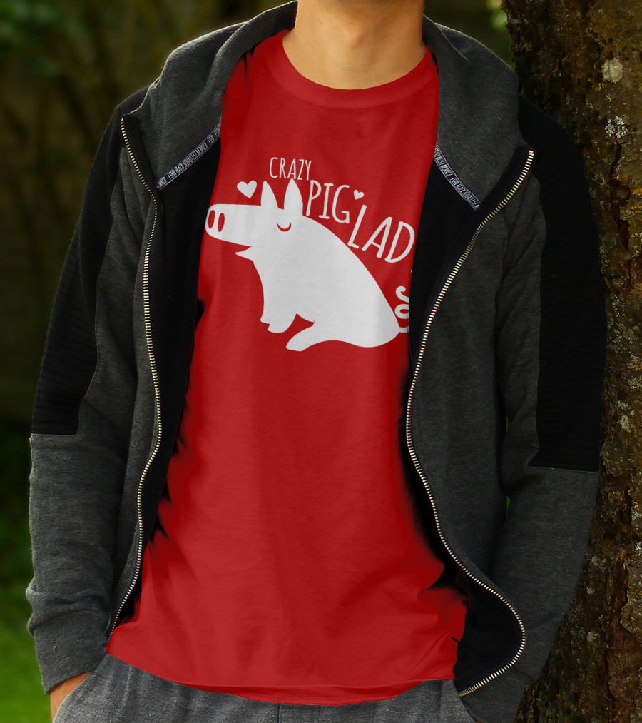 CRAZY PIG LADY Cute Hearts T-Shirt