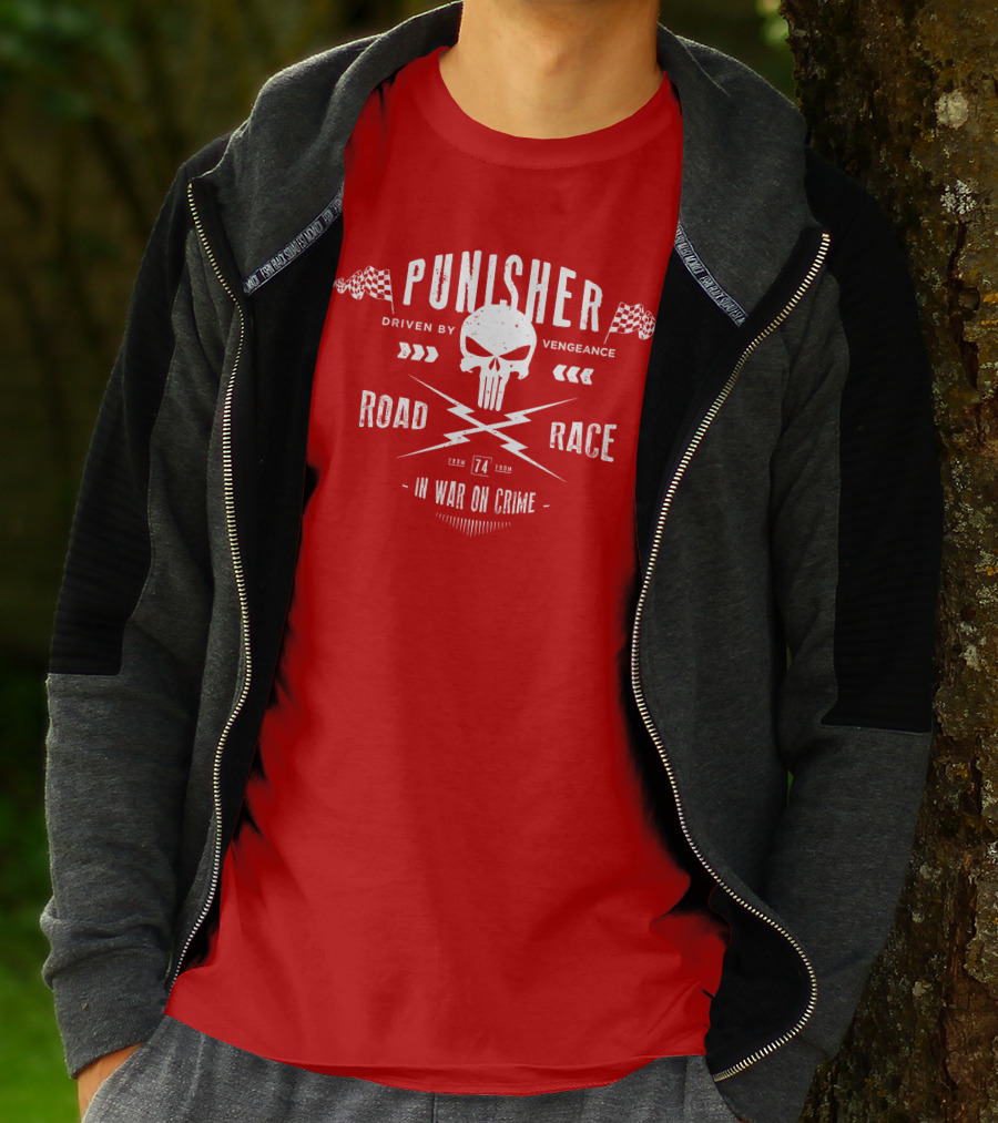 Punisher Driven By Vengeance Road Race In War On Crime T-Shirt