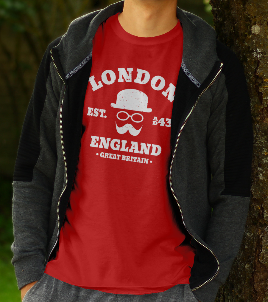London England Est. AD 43 Great Britain Hipster Bowler Hat T-Shirt