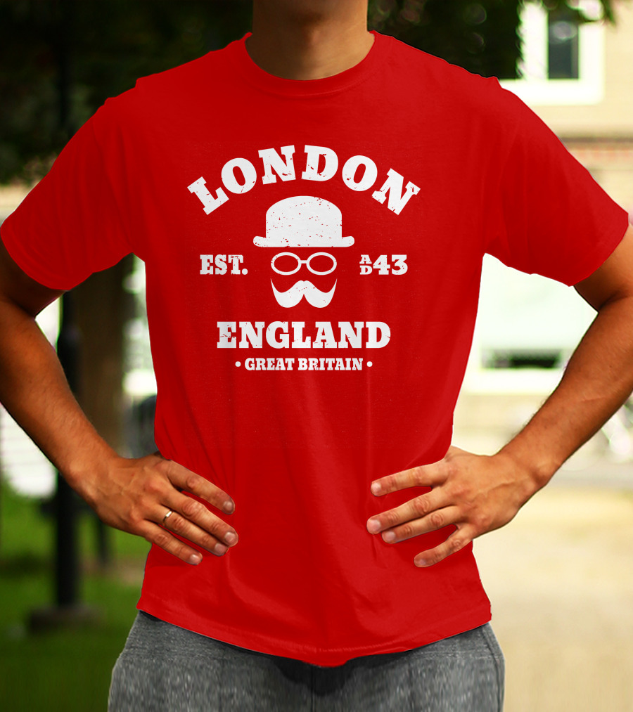London England Est. AD 43 Great Britain Hipster Bowler Hat T-Shirt