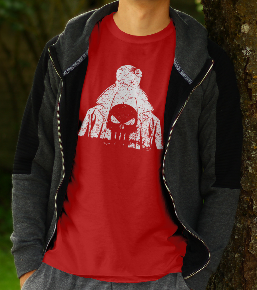 Punisher Shadow Of Vengeance Trench Coat Skull T-Shirt