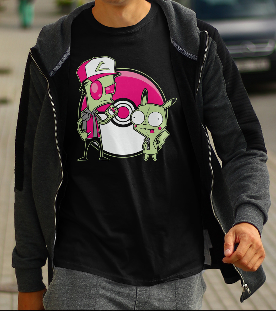 ZOMBIE POKEMON TRAINER AND CREATURE WITH POKE BALL T-Shirt