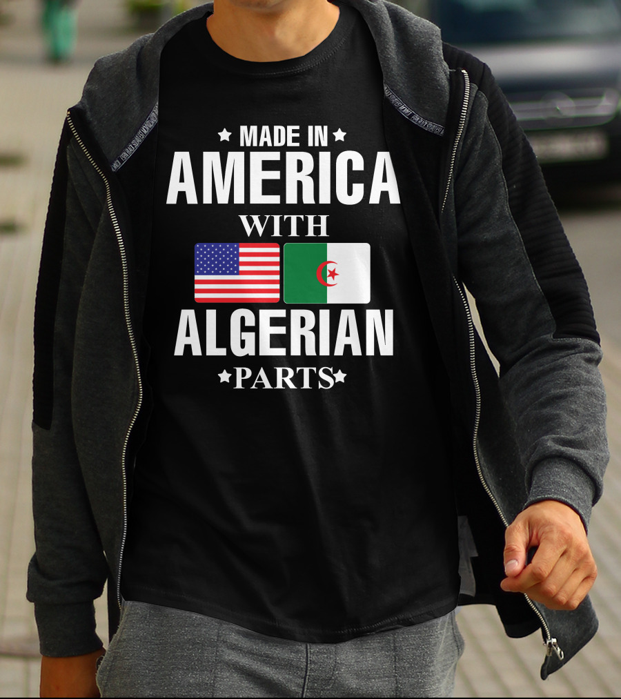 Made IN America With Algerian Parts Flag Flags T-Shirt