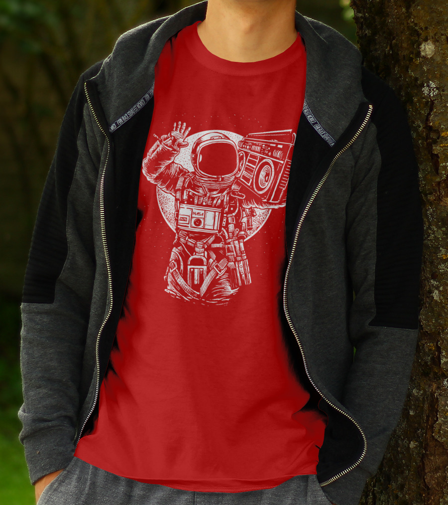 NASA Astronaut With Boombox Space T-Shirt