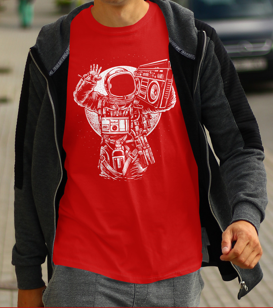 NASA Astronaut With Boombox Space T-Shirt