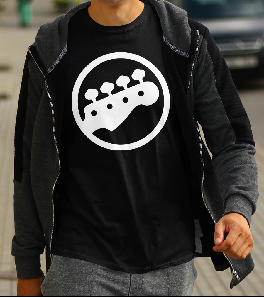 Bass Guitar Player Tuning Pegs Circle T-Shirt