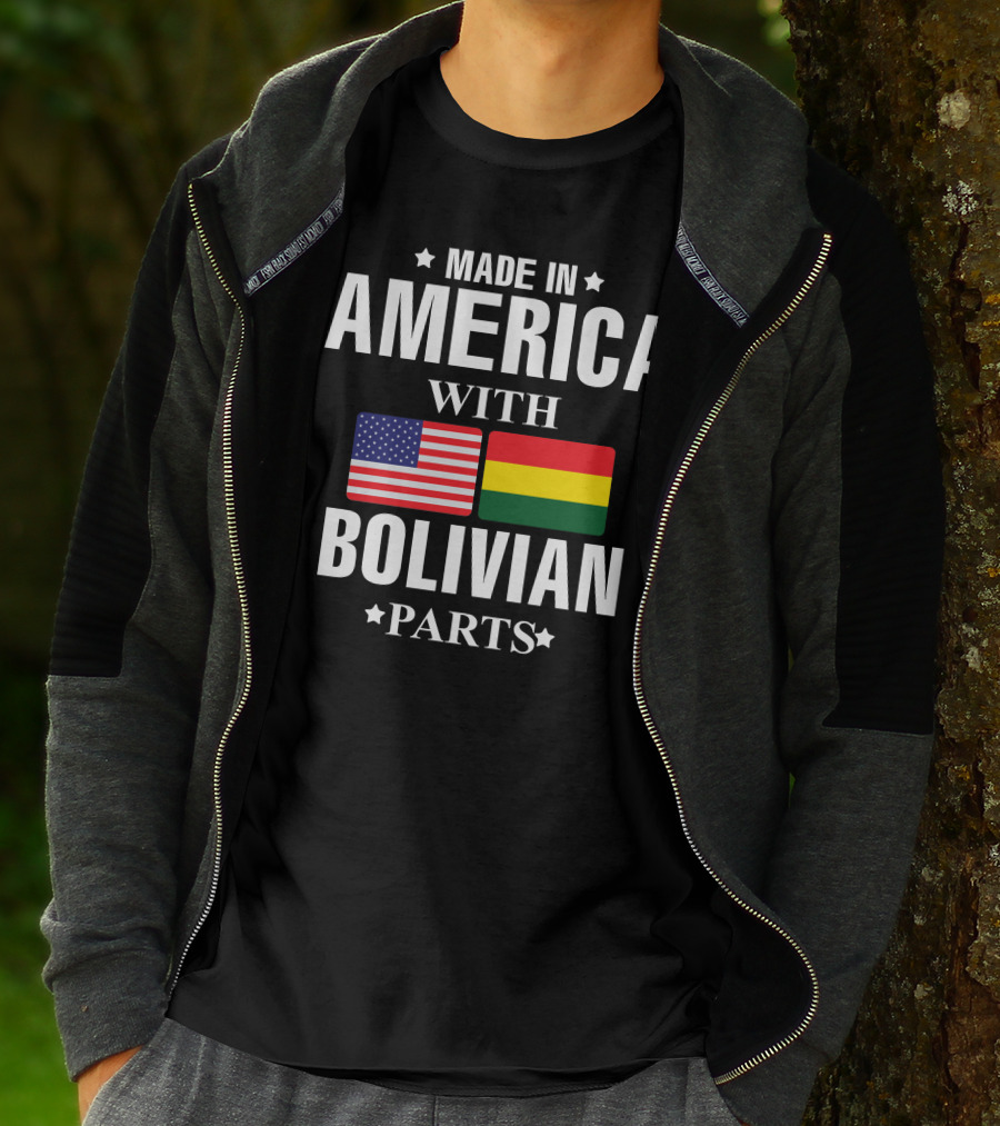 Made IN America With Bolivian Parts USA Bolivia Flags T-Shirt