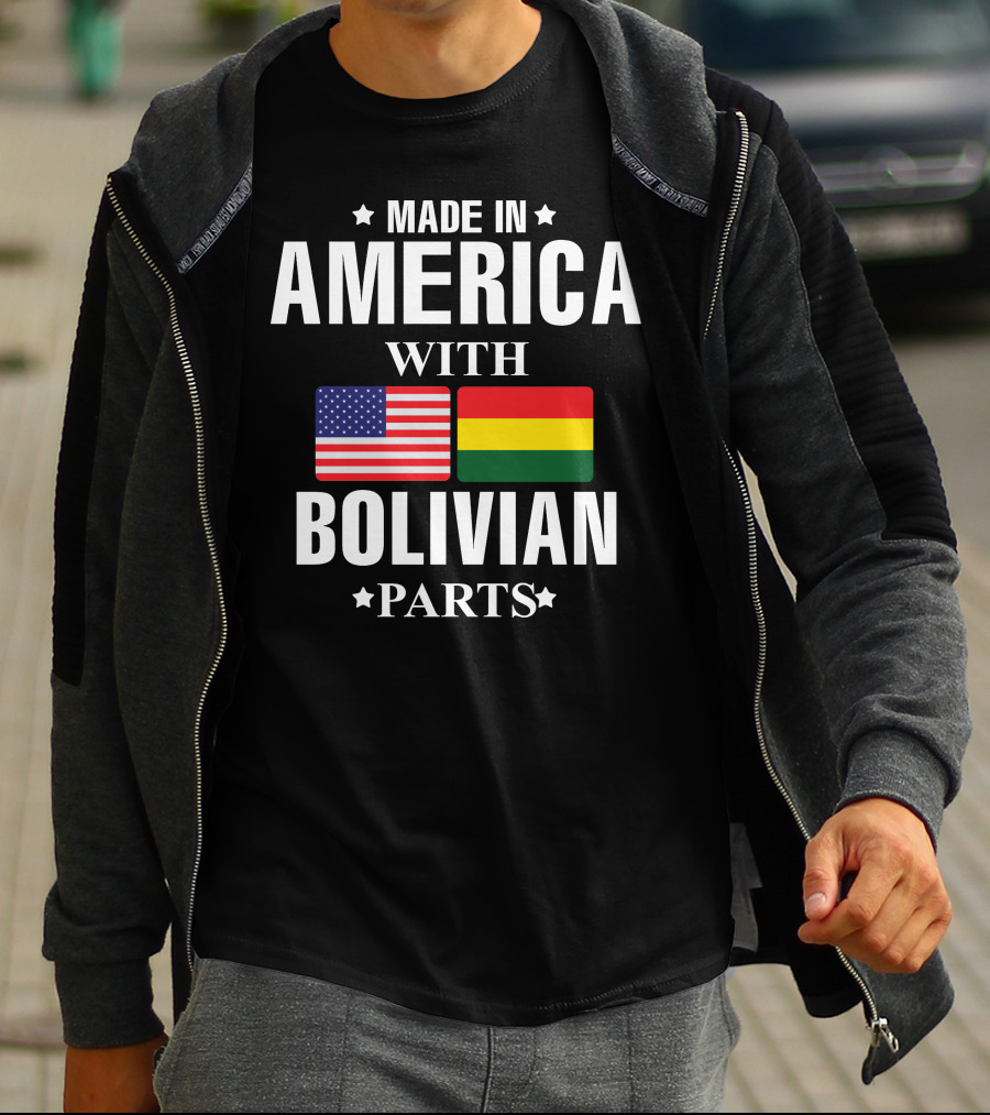 Made IN America With Bolivian Parts USA Bolivia Flags T-Shirt