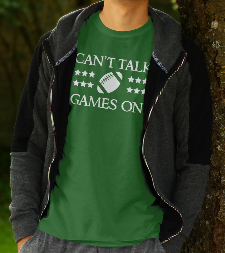 Can't Talk Games On Football Theme With Stars T-Shirt