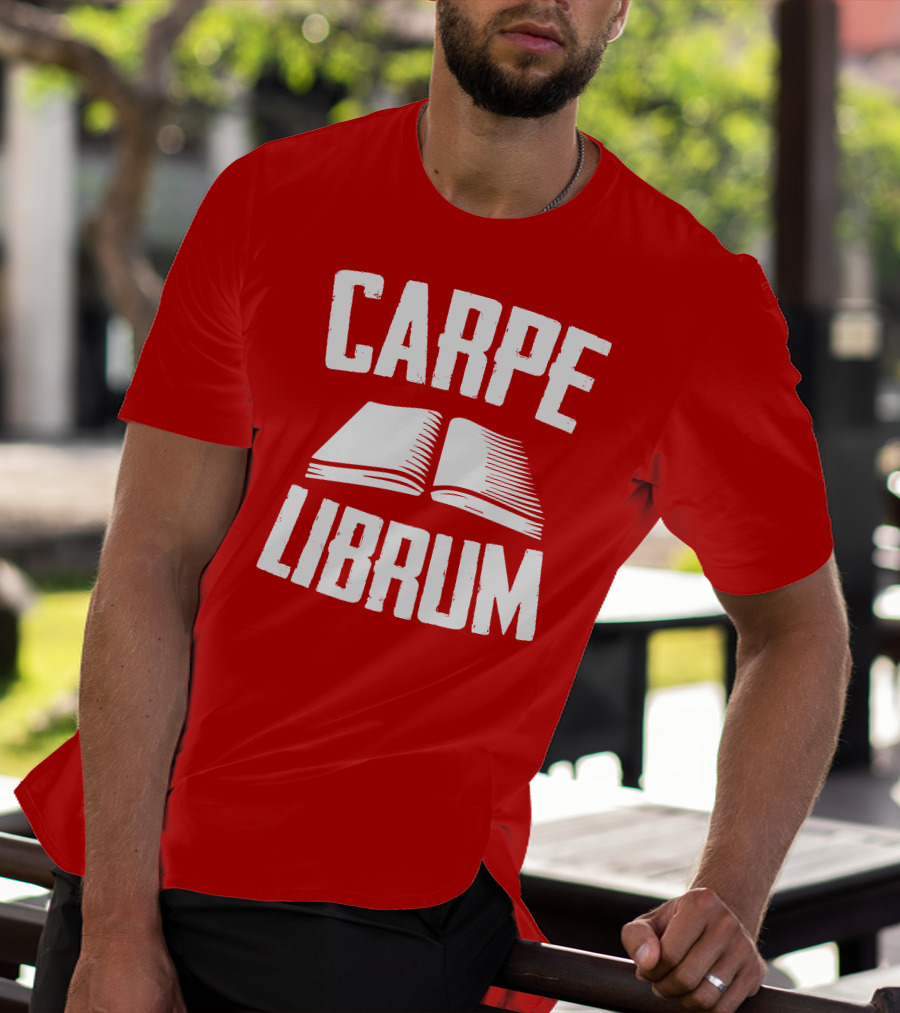 Carpe Librum Open Book Typography T-Shirt