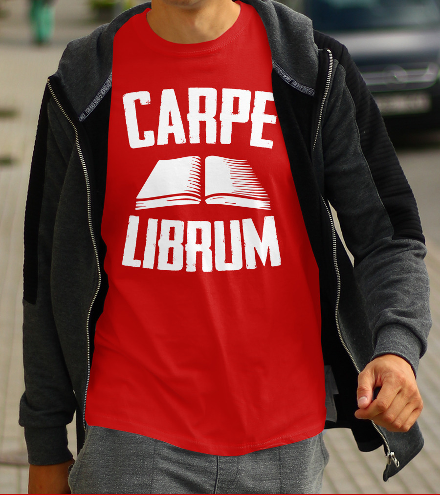 Carpe Librum Open Book Typography T-Shirt