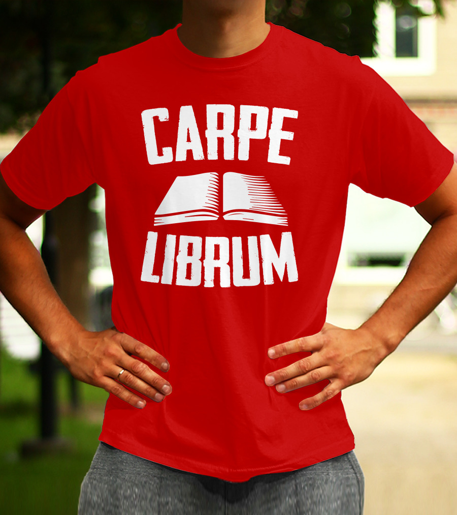 Carpe Librum Open Book Typography T-Shirt