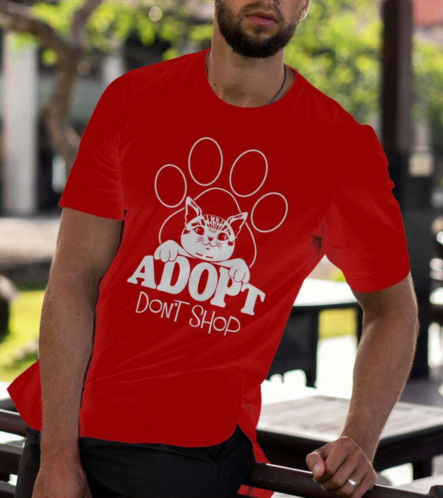 Cat Paw Adopt Don't Shop T-Shirt