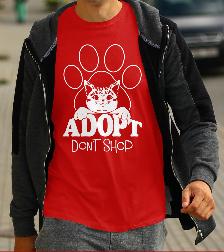 Cat Paw Adopt Don't Shop T-Shirt