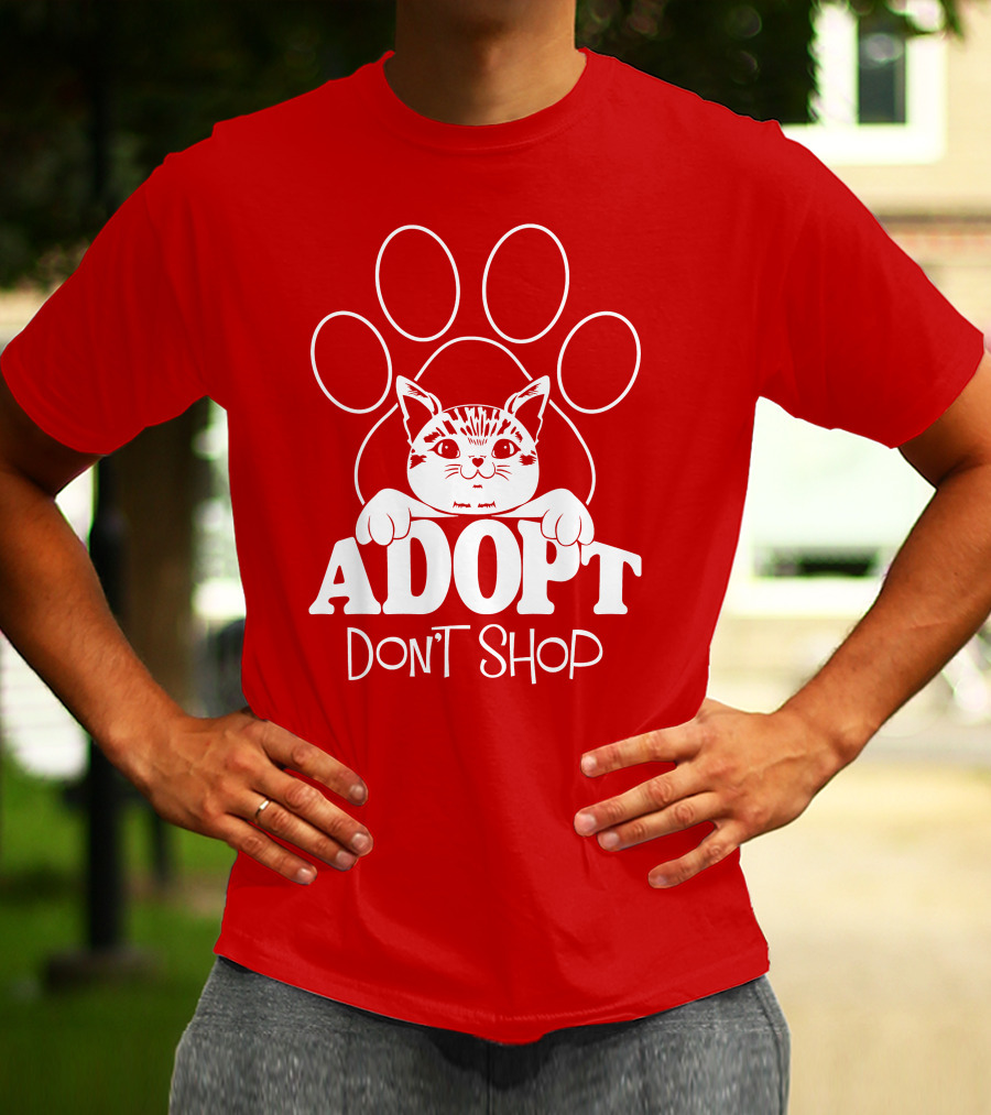 Cat Paw Adopt Don't Shop T-Shirt