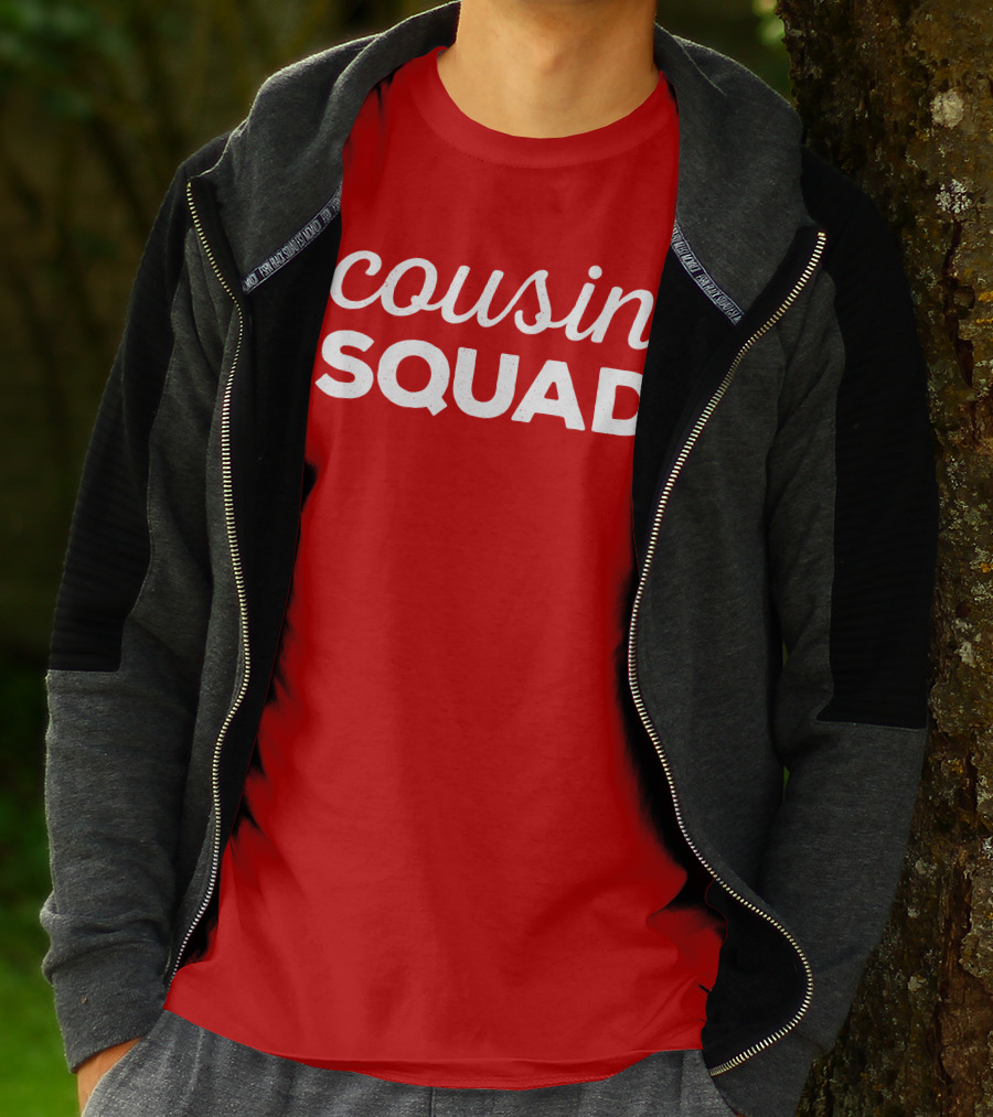 Cousin Squad Red Bold Text Family Team Bonding T-Shirt