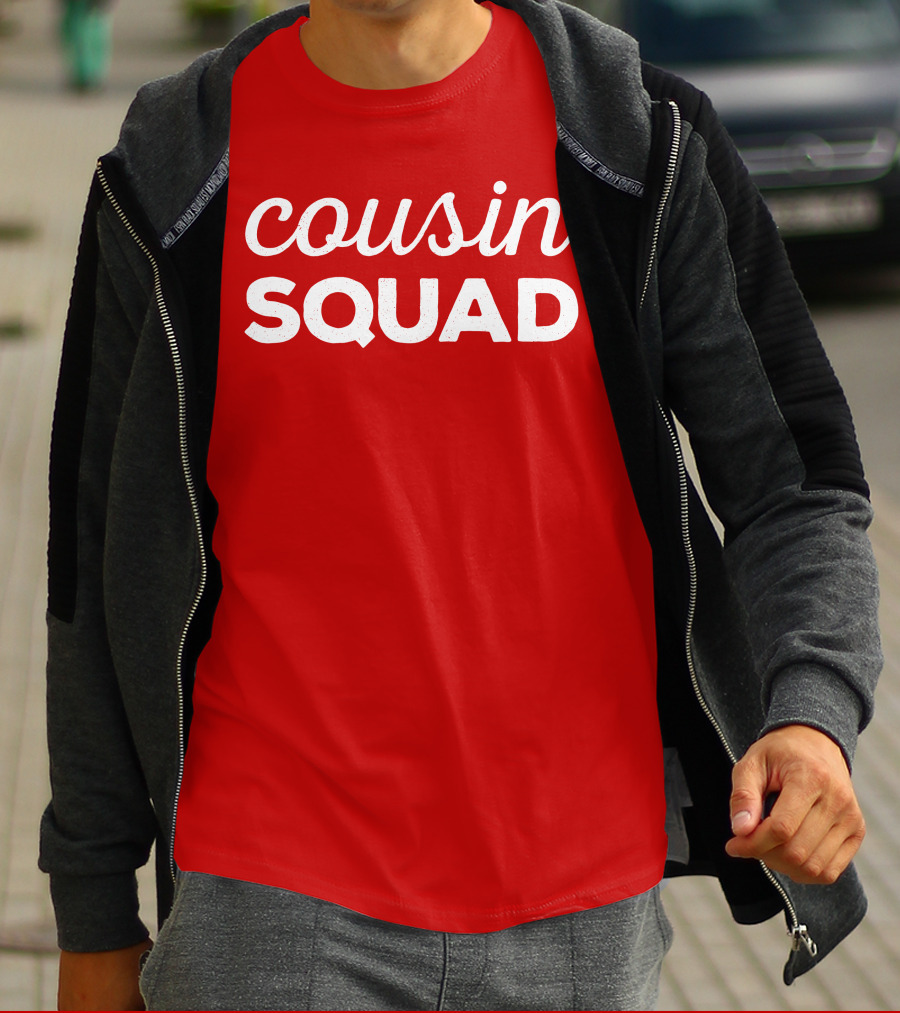 Cousin Squad Red Bold Text Family Team Bonding T-Shirt
