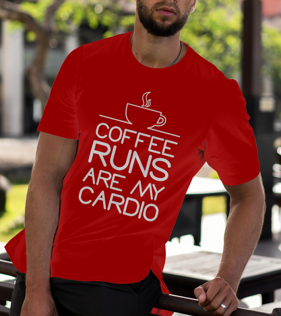 Coffee Runs Are My Cardio Cup Icon T-Shirt
