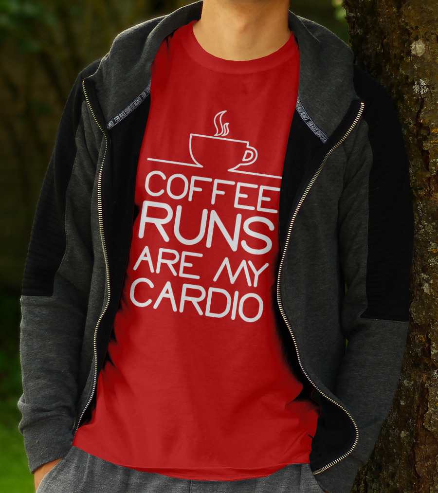 Coffee Runs Are My Cardio Cup Icon T-Shirt