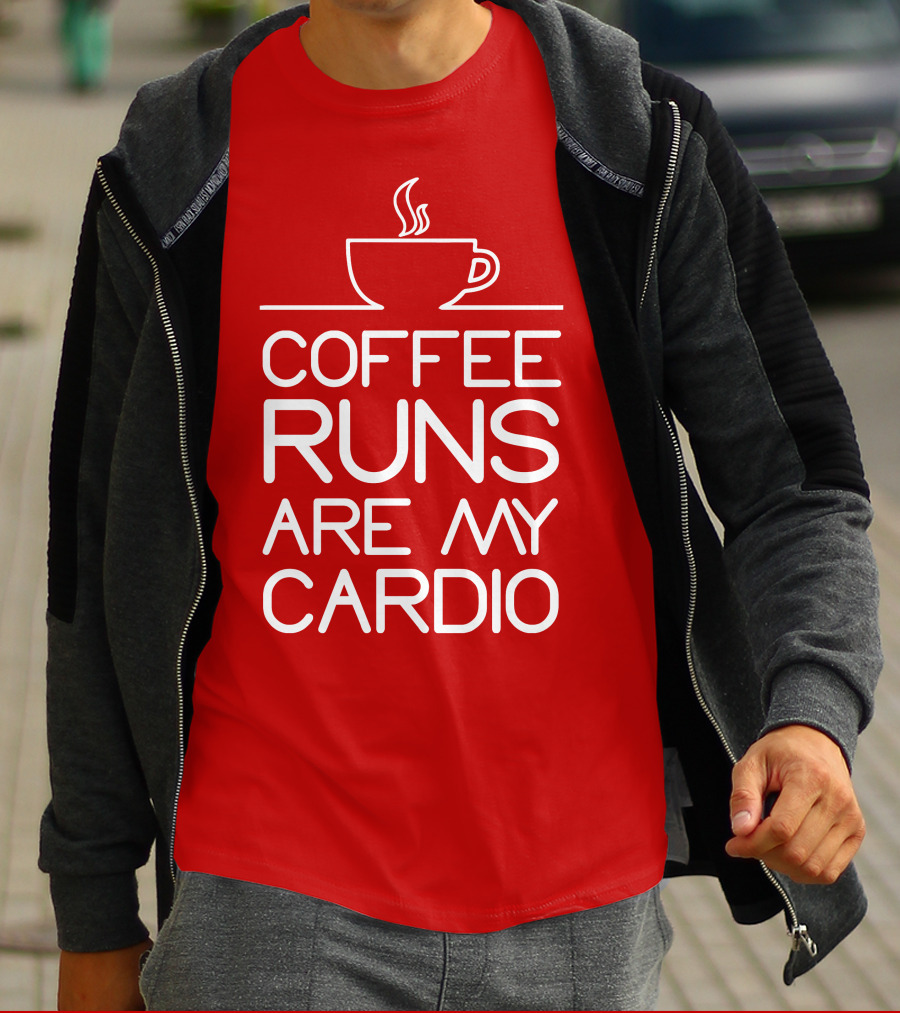 Coffee Runs Are My Cardio Cup Icon T-Shirt