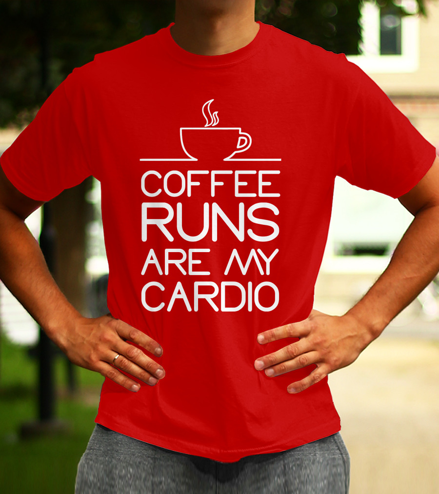 Coffee Runs Are My Cardio Cup Icon T-Shirt